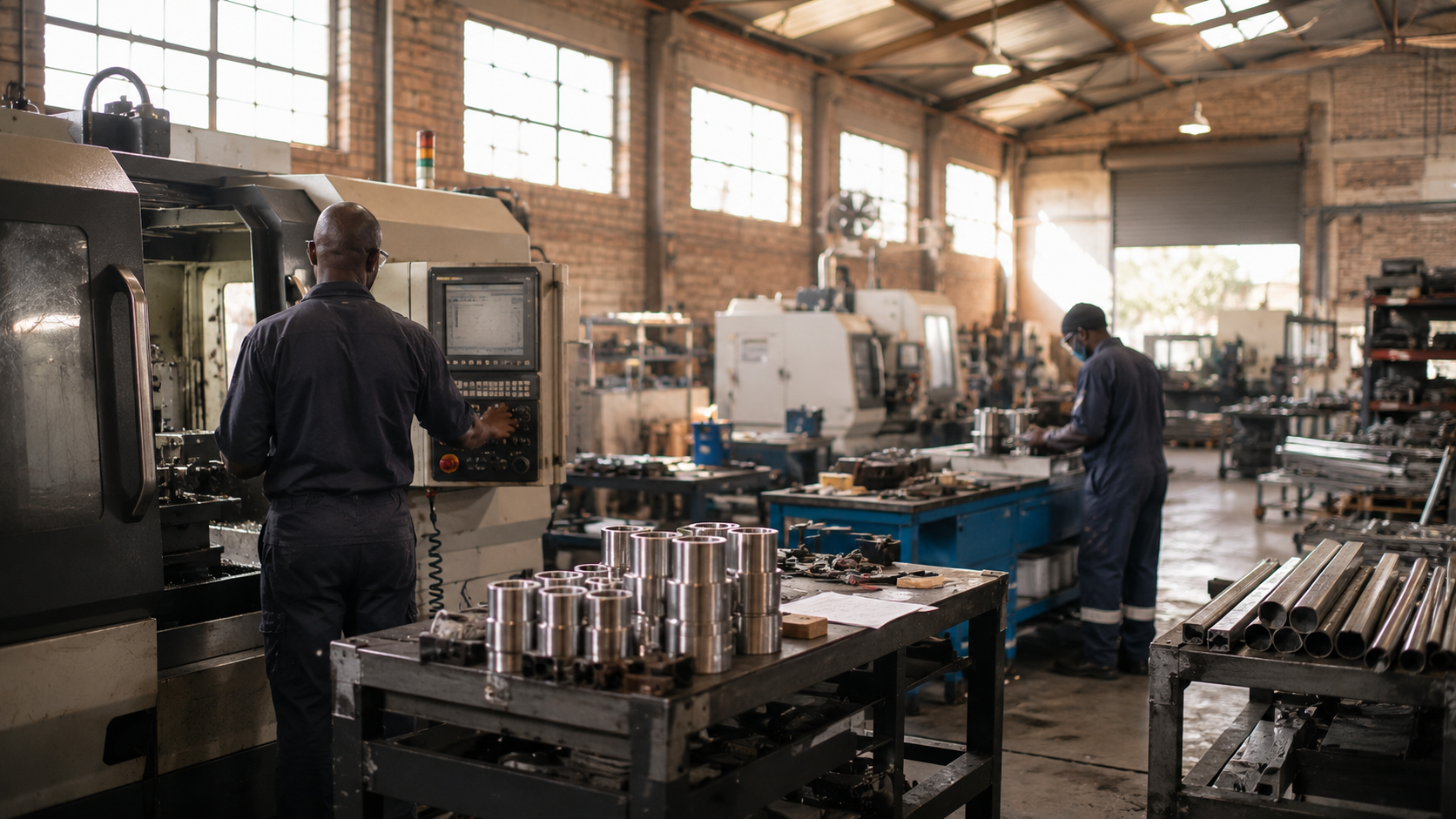 b-bbee scorecard mid-market B-BBEE scorecard mid-market — interior of a South African mid-sized manufacturing facility with machinery and skilled operators at work