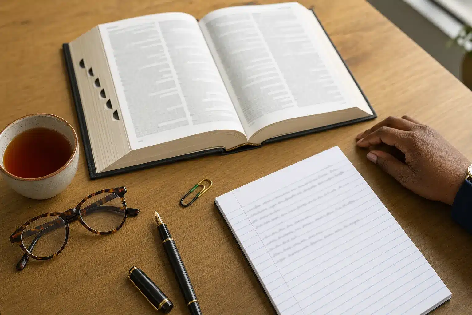 b-bbee meaning explained B-BBEE meaning explained: an open reference book, notepad, reading glasses and coffee on a sunlit wooden desk